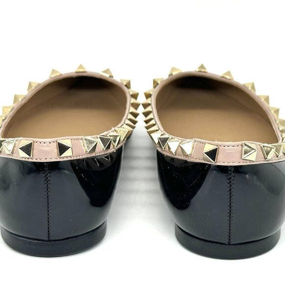 Valentino Rockstud Studded Patent Leather Ballet Ballerina Flats Shoes - Picture 9 of 16